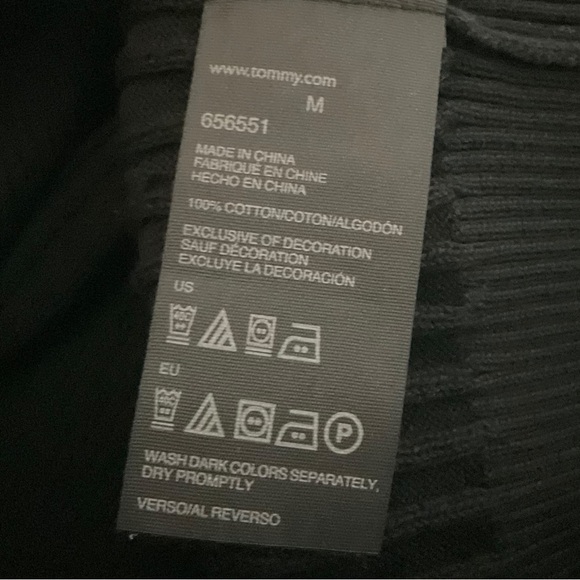 Tommy Hilfiger Womens Cable Knit Sweater Sz M Slim Fit Black NWT Preppy - Picture 12 of 12